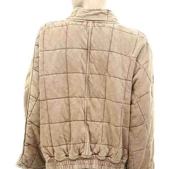 Free People Dolman Quilted Knit Jacket Top Oversized Zip-up Slouchy XL 276736 - Picture 8 of 11